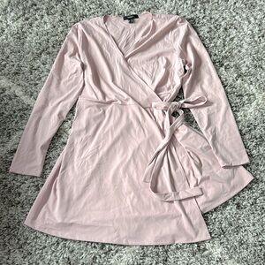 Forever 21 | Blush Pink Long Sleeve Wrap Dress